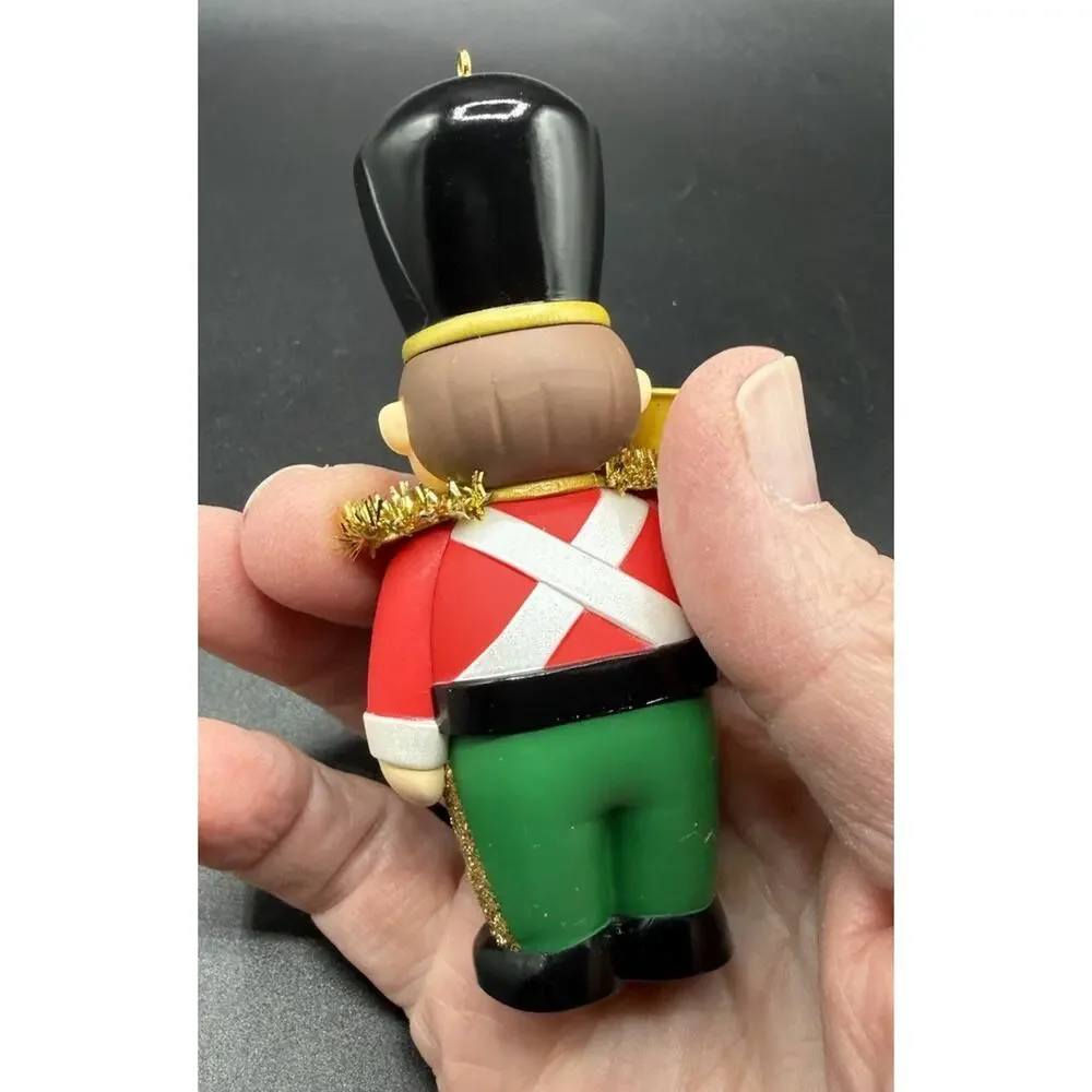 Adorable Hallmark Gold Tinsel Toy Soldier Christmas Ornament No Box -LO17